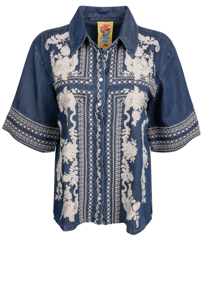 Johnny Was Denim Kimono Shirt