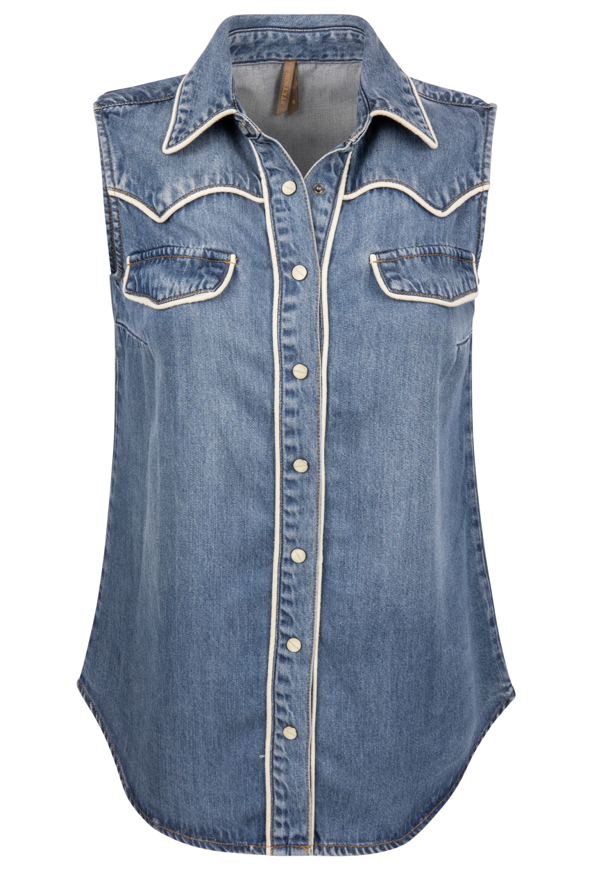 Stetson Women's Sleeveless Denim Blouse
