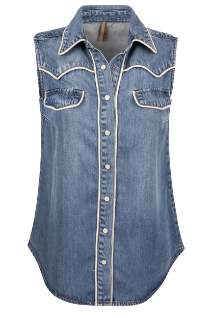Stetson Women's Sleeveless Denim Blouse