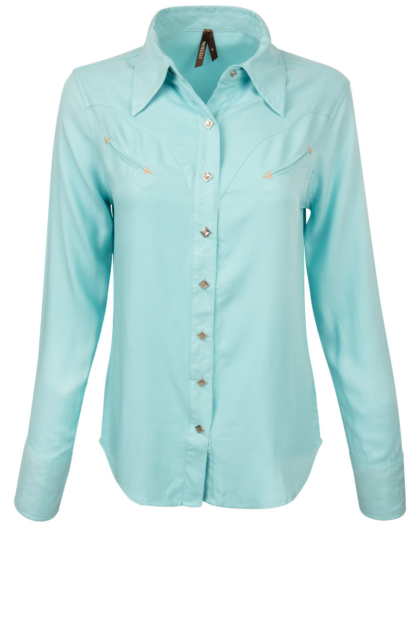 Turquoise diamond snap western shirt
