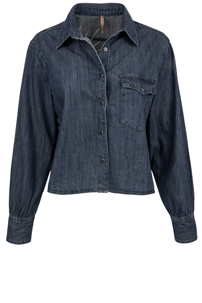 Stetson Women's Cropped Dark Denim Blouse