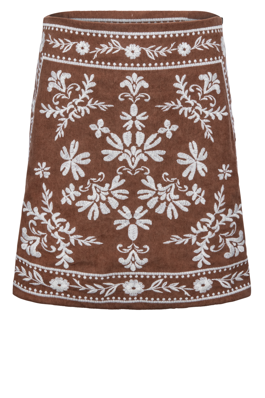 Love Wednesday Montana Embroidered Mini Skirt