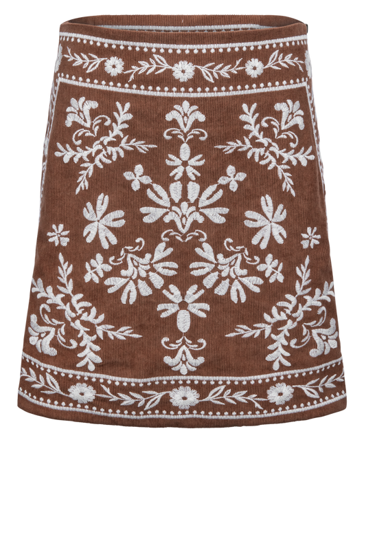Love Wednesday Montana Embroidered Mini Skirt
