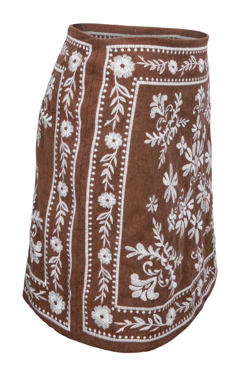 Love Wednesday Montana Embroidered Mini Skirt