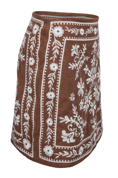 Love Wednesday Montana Embroidered Mini Skirt