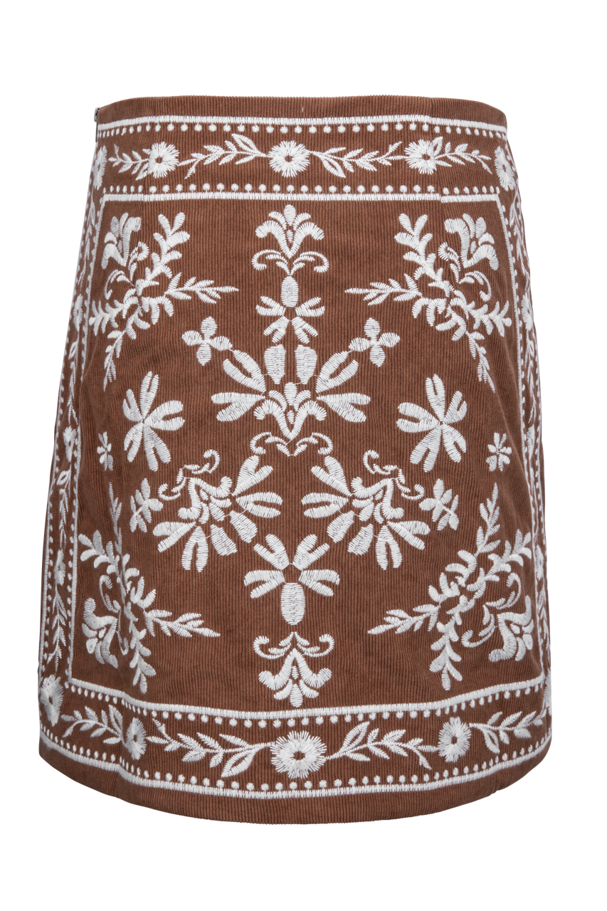 Love Wednesday Montana Embroidered Mini Skirt