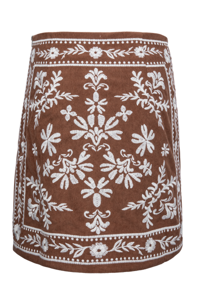 Love Wednesday Montana Embroidered Mini Skirt