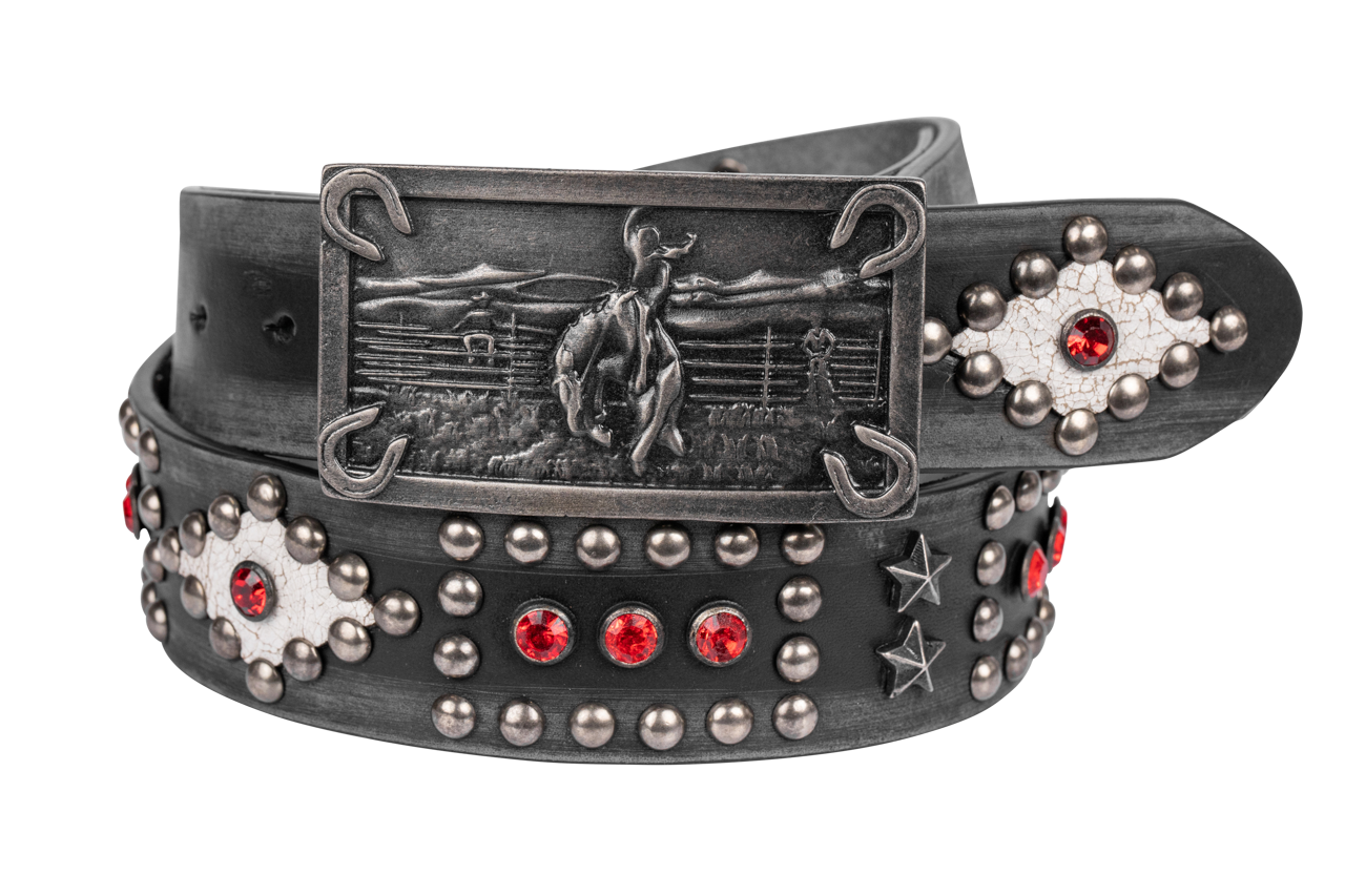 Double D Ranch Bronc Rider Studded Belt
