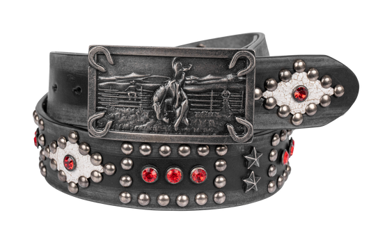 Double D Ranch Bronc Rider Studded Belt