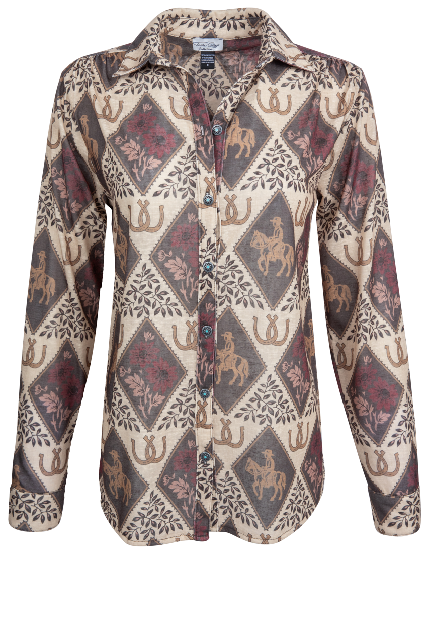 Tasha Polizzi Horse Print Knit Shirt