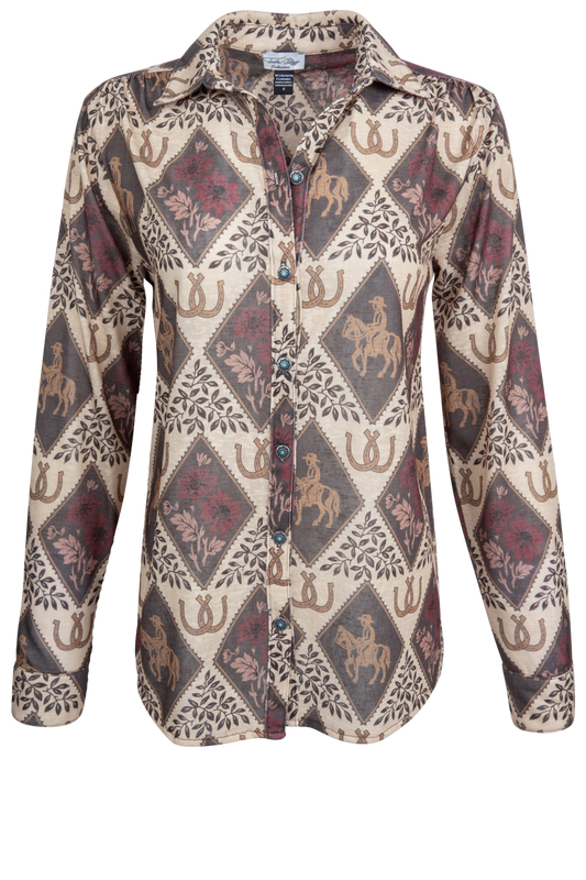Tasha Polizzi Horse Print Knit Shirt