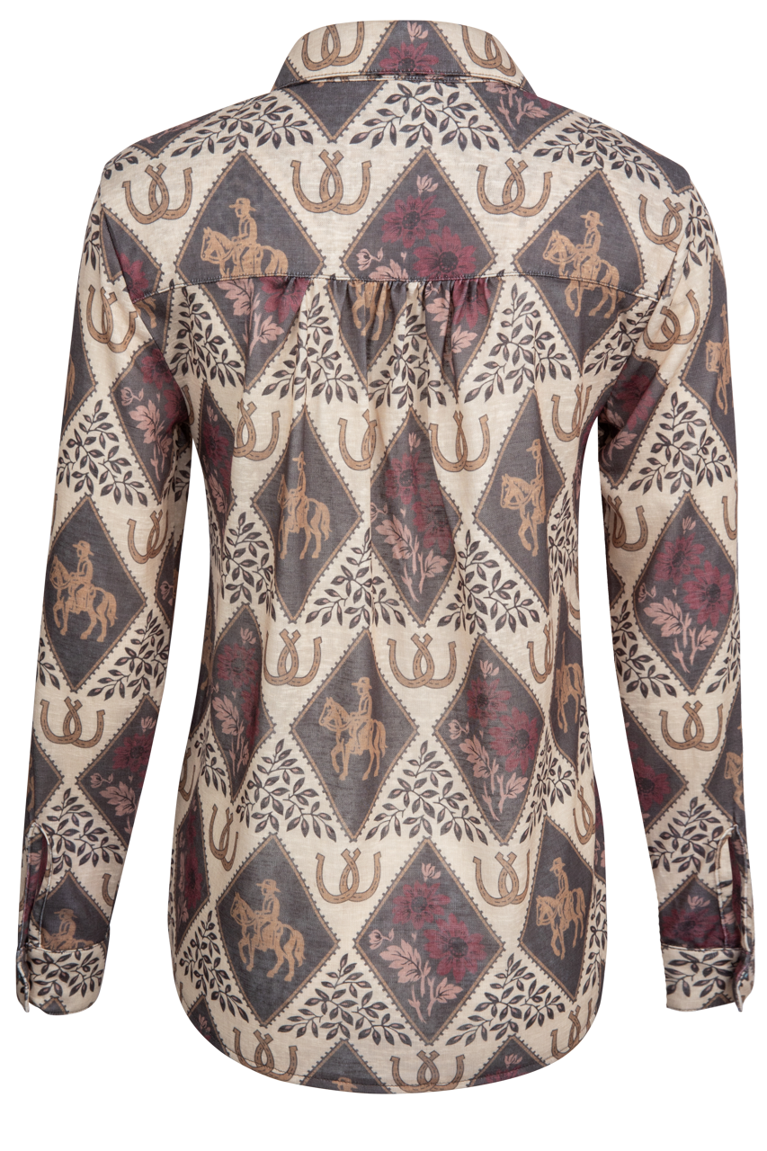 Tasha Polizzi Horse Print Knit Shirt