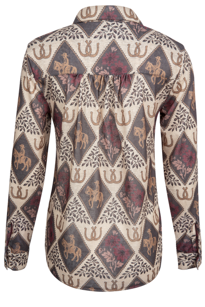 Tasha Polizzi Horse Print Knit Shirt