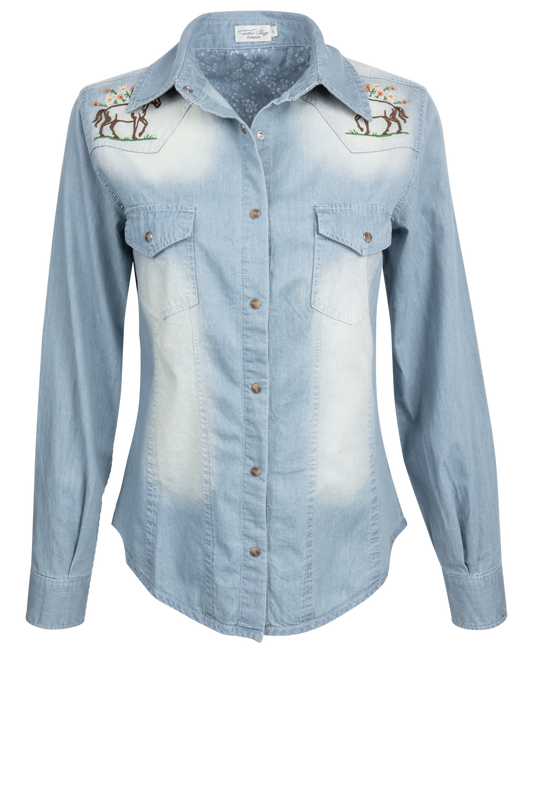 Tasha Polizzi Embroidered Denim Shirt