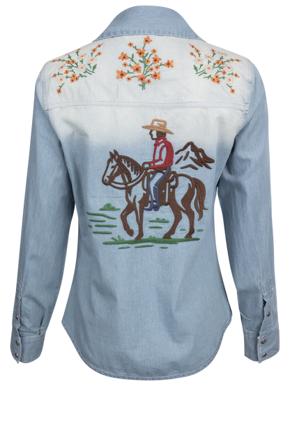 Tasha Polizzi Embroidered Denim Shirt