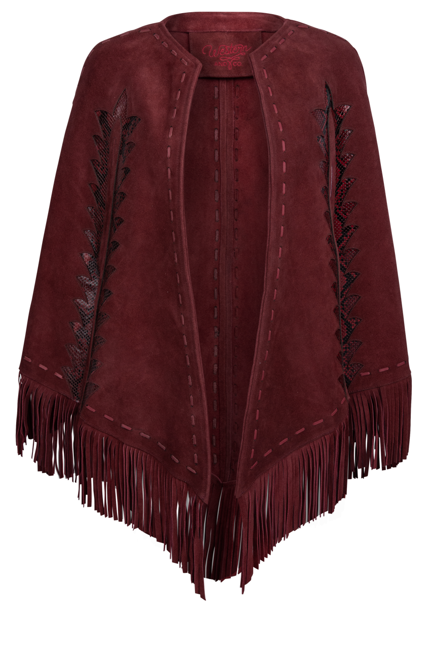 Western and Co. Dime Piece Python Suede Cape