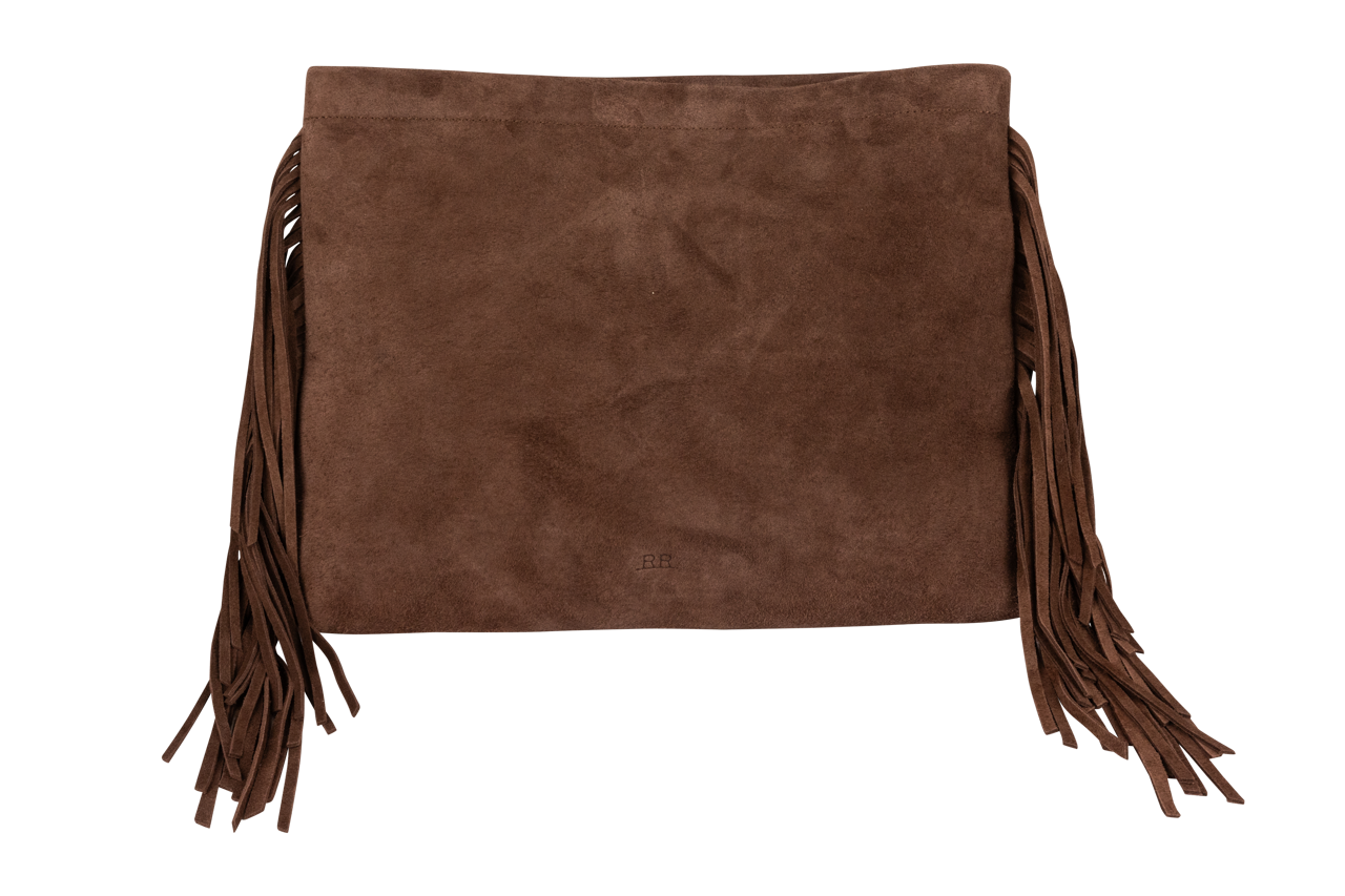 Range Revolution Suede Oversize Fringe Clutch