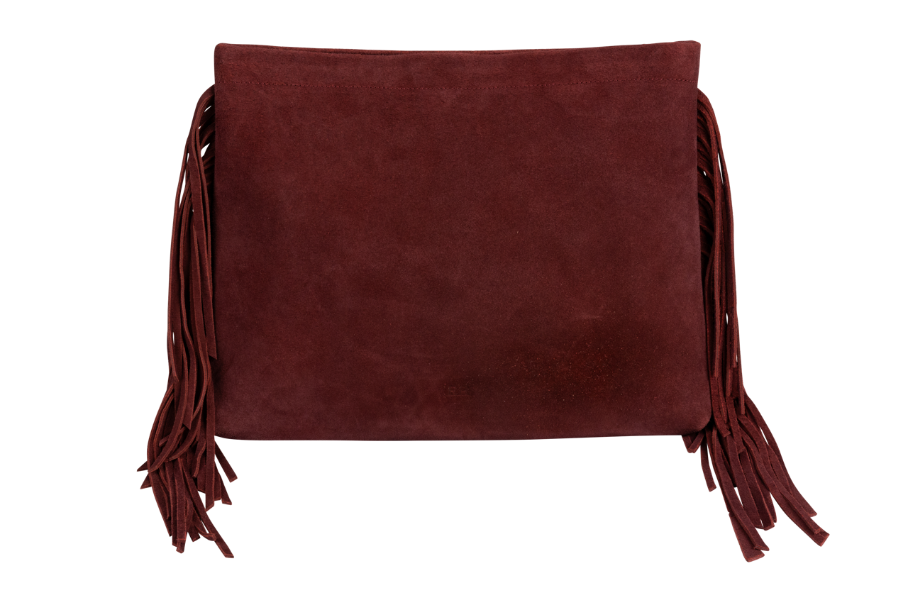 Range Revolution Suede Oversize Fringe Clutch