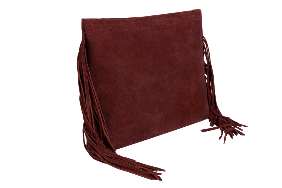 Range Revolution Western Suede Oversize Fringe Clutch | Pinto Ranch