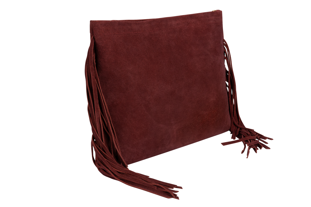 Range Revolution Suede Oversize Fringe Clutch