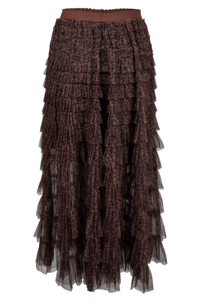 Raisonnel Tiered Leopard Print Maxi Skirt