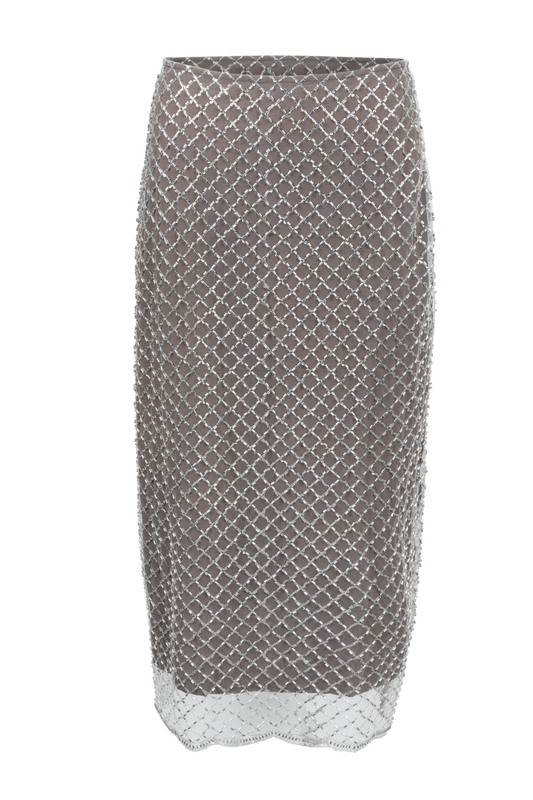 Raisonnel Sequin Mesh Midi Skirt
