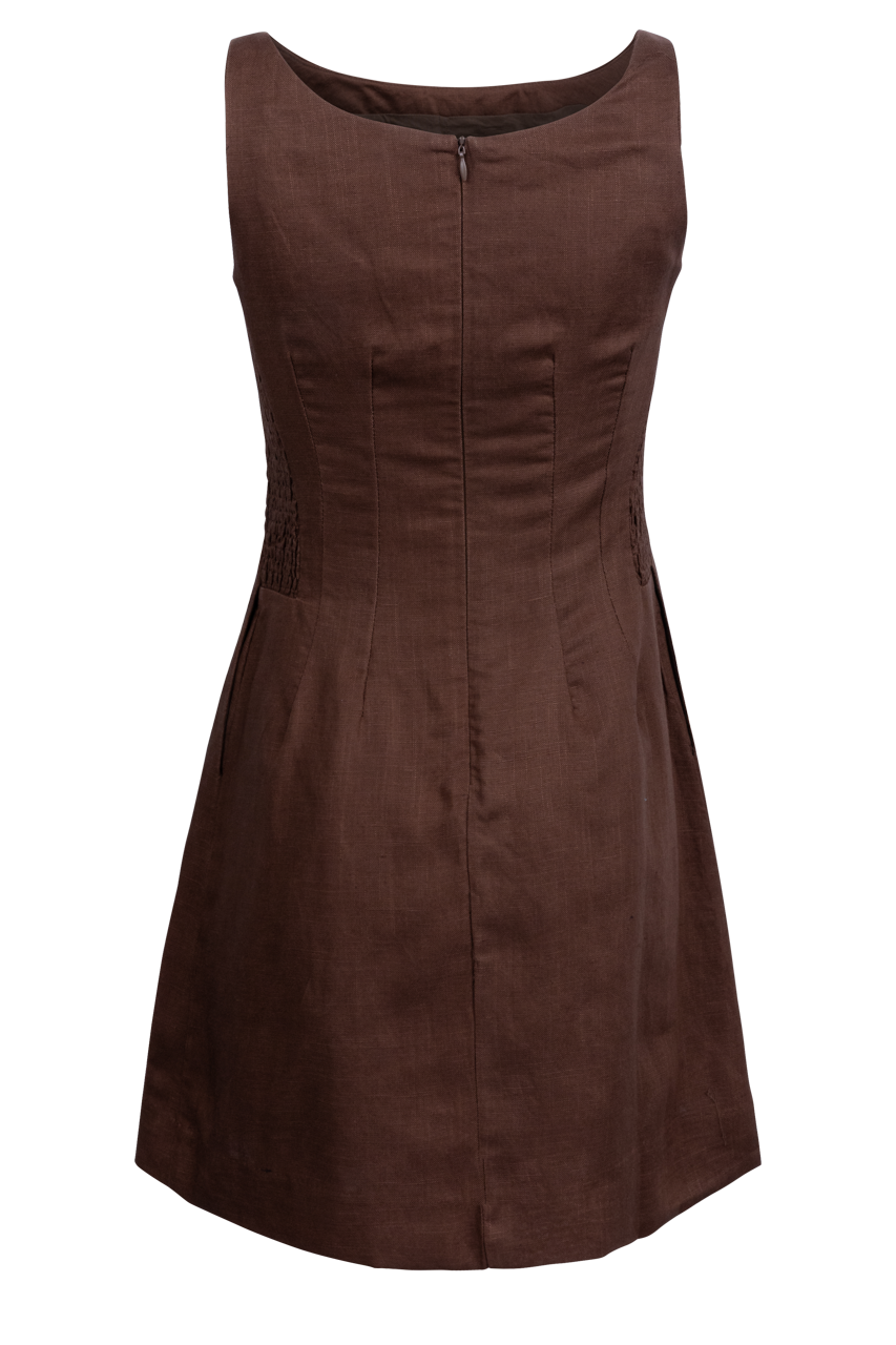 Raisonnel Brown Square Neck Mini Dress