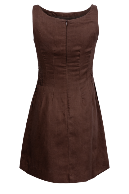 Raisonnel Brown Square Neck Mini Dress