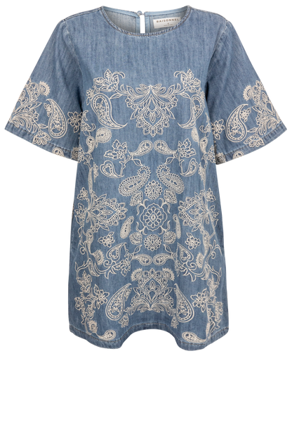 Raisonnel Paisley Denim Dress