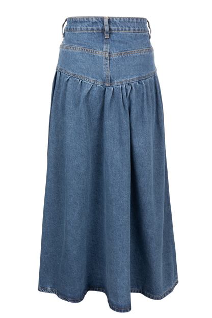 Raisonnel Tiered Denim Maxi Skirt