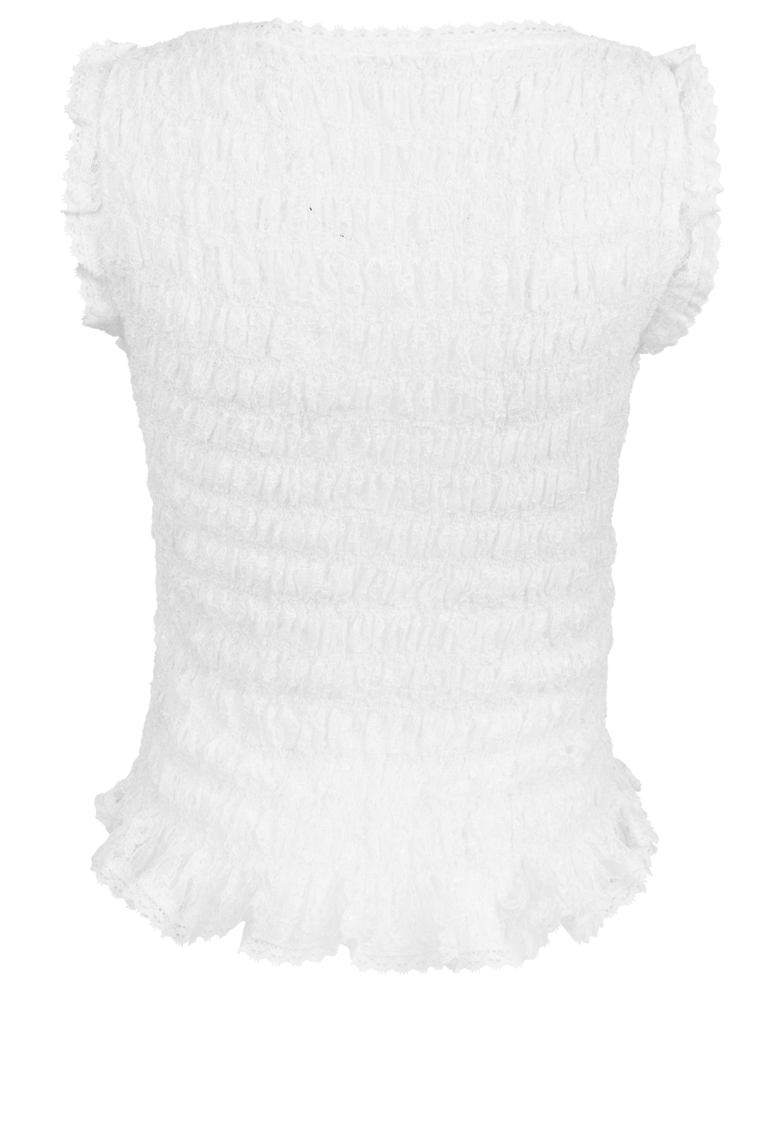 Raisonnel Sleeveless Smocked Lace Top