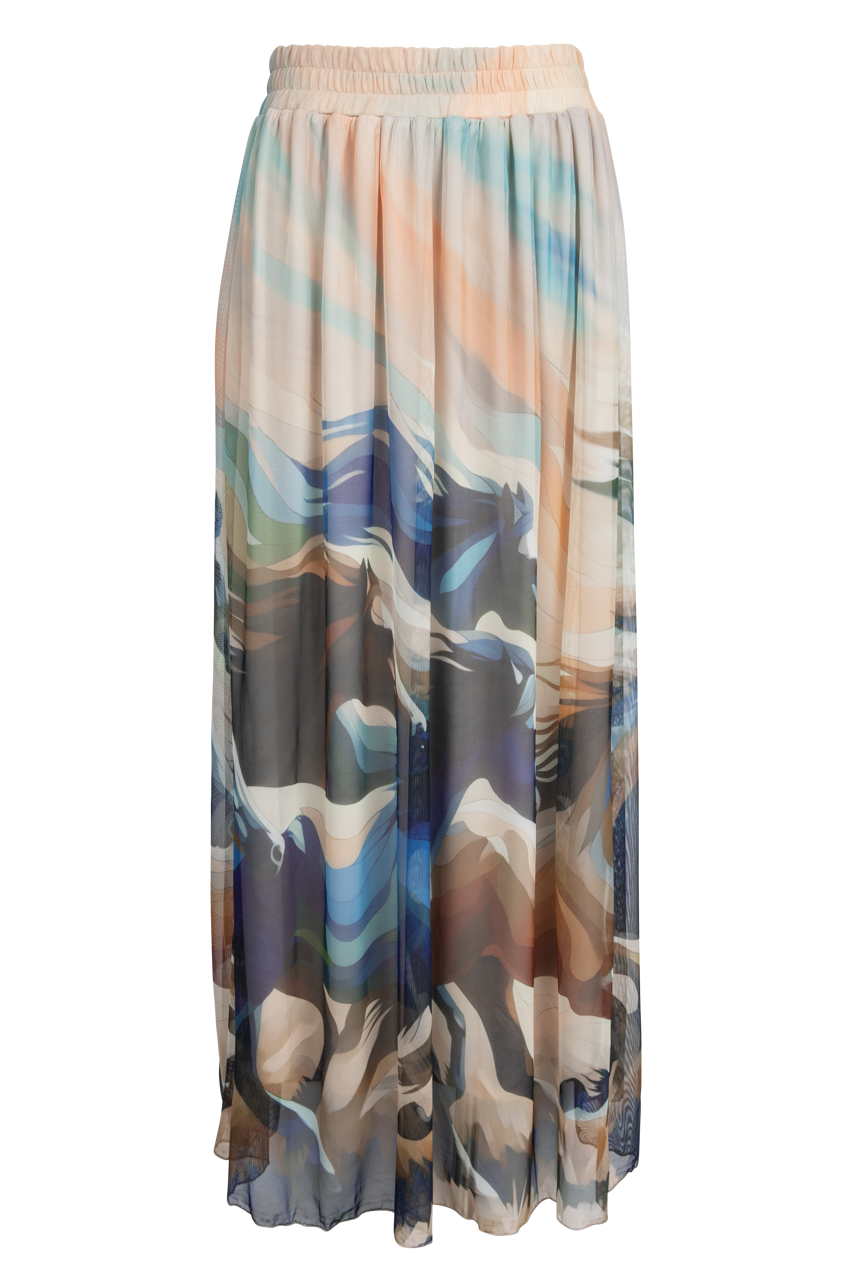 W.A.Y. Horse Print Midi Skirt