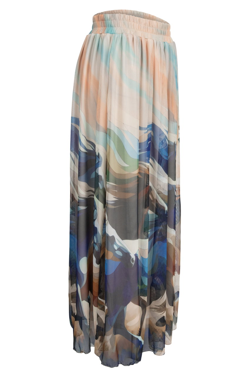 W.A.Y. Horse Print Midi Skirt