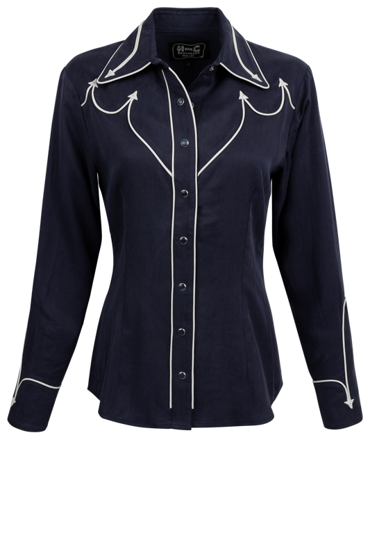 H Bar C Snap Front Lake Tahoe Shirt - Navy