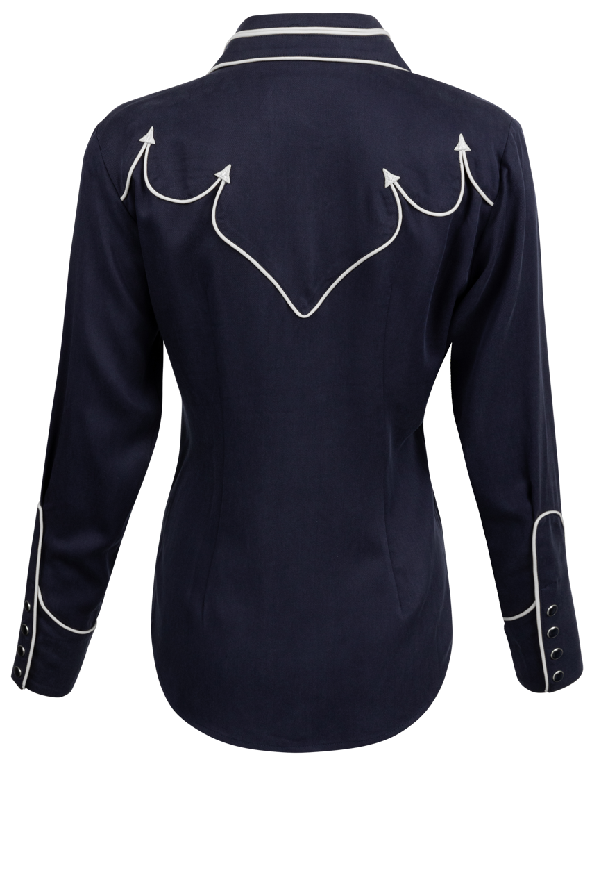 H Bar C Snap Front Lake Tahoe Shirt - Navy