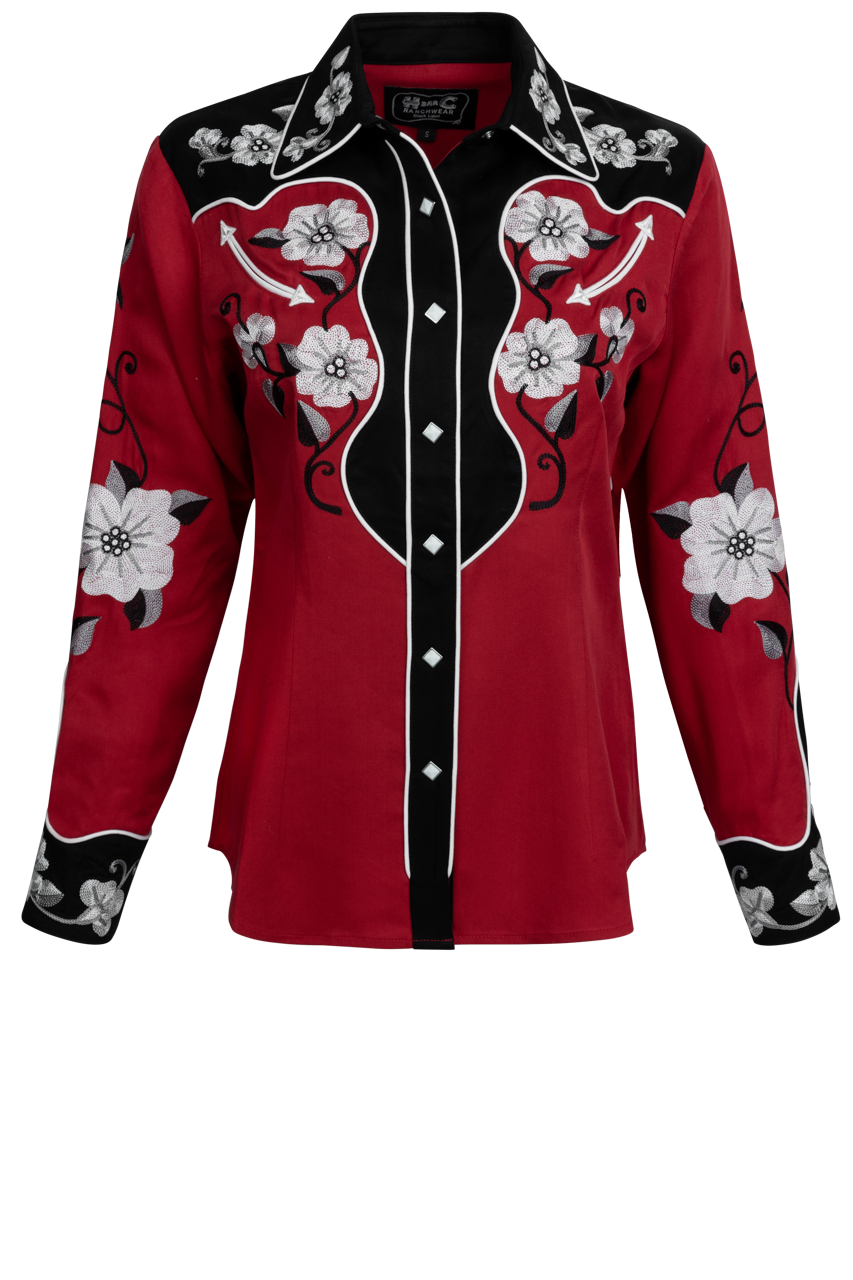 H Bar C Snap Front Santa Ana Shirt - Red