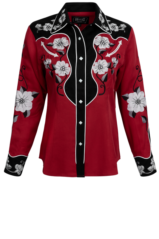 H Bar C Snap Front Santa Ana Shirt - Red