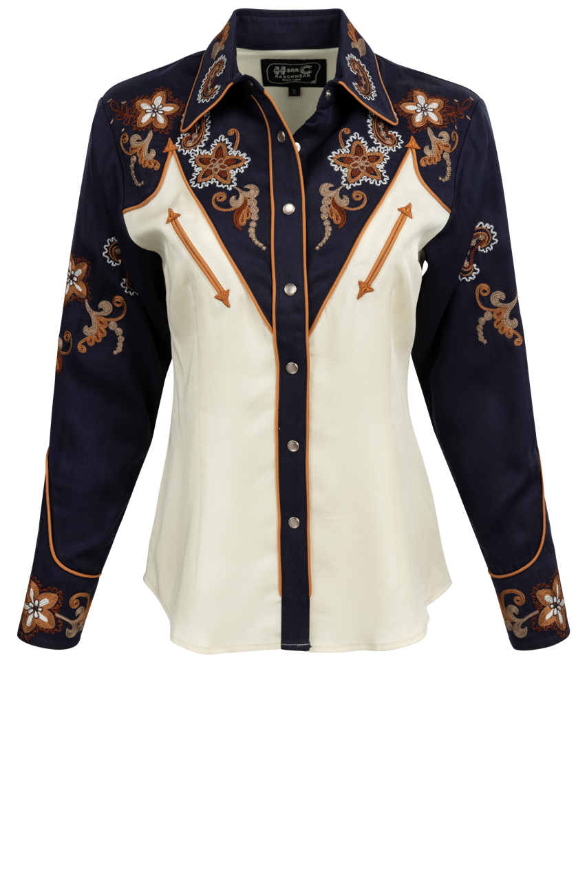 H Bar C Snap Front Aspen Shirt - Off White