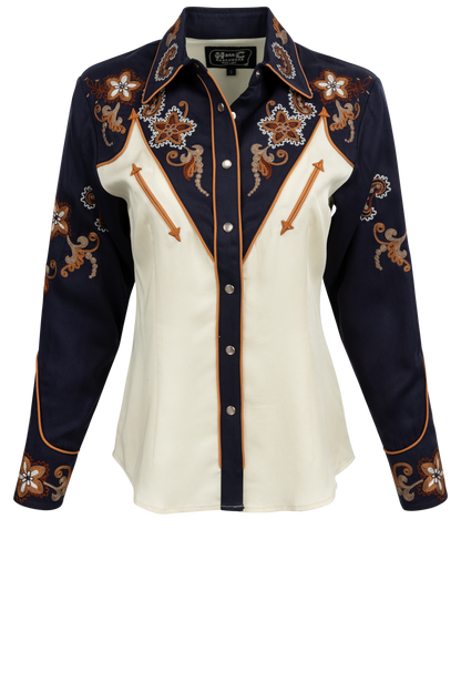 H Bar C Snap Front Aspen Shirt - Off White