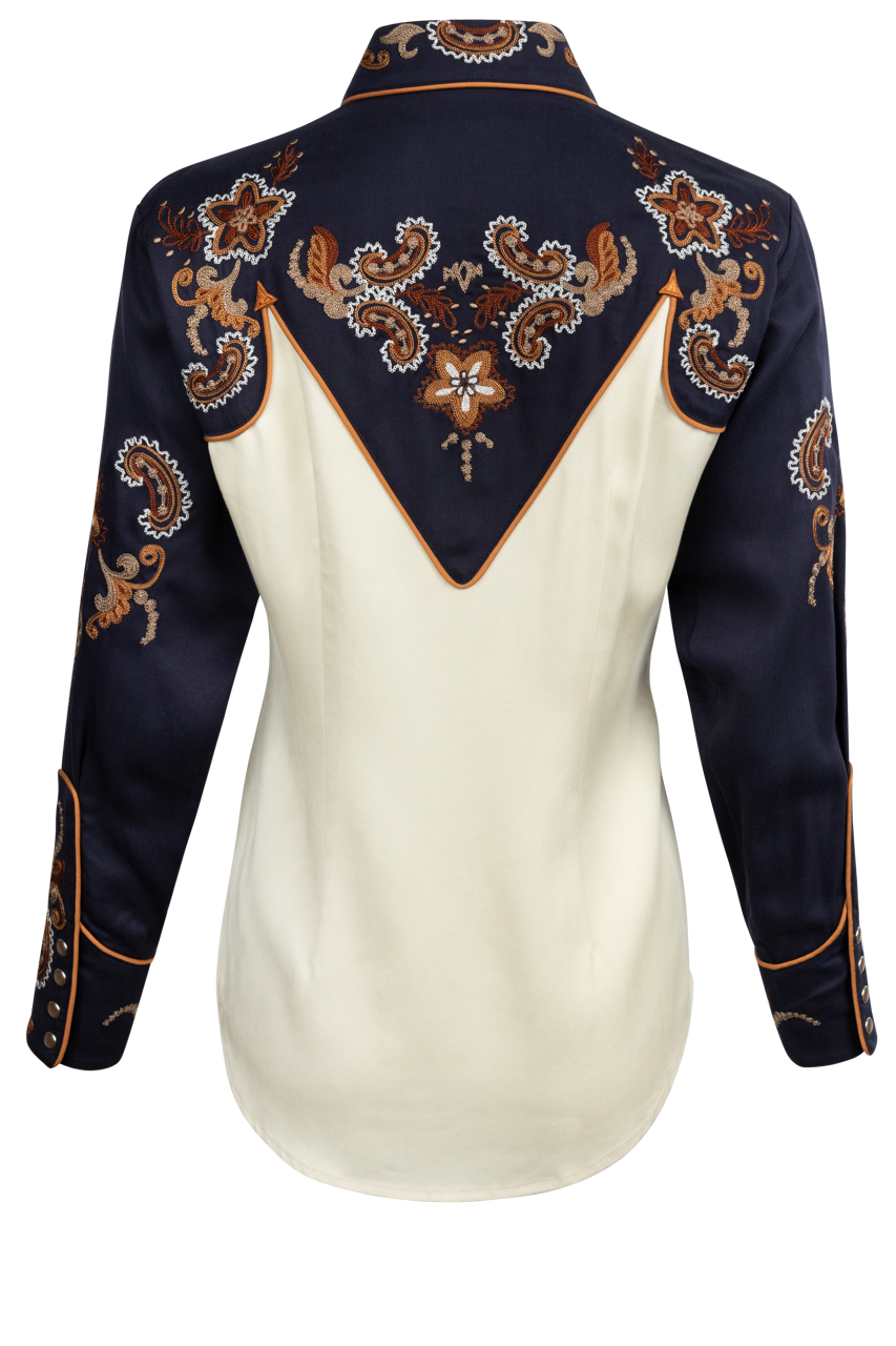 H Bar C Snap Front Aspen Shirt - Off White