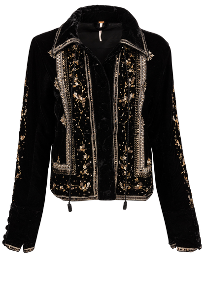 Free People Maxxie Embellished Velvet Jacket