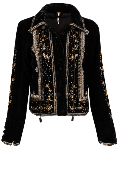 Free People Western Maxxie Embellished Velvet Jacket | Pinto Ranch