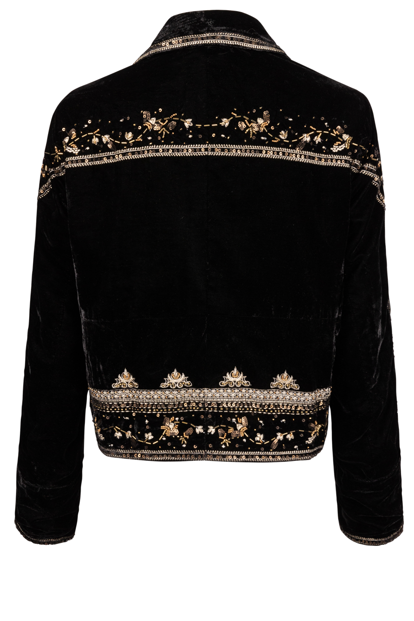 Free People Maxxie Embellished Velvet Jacket