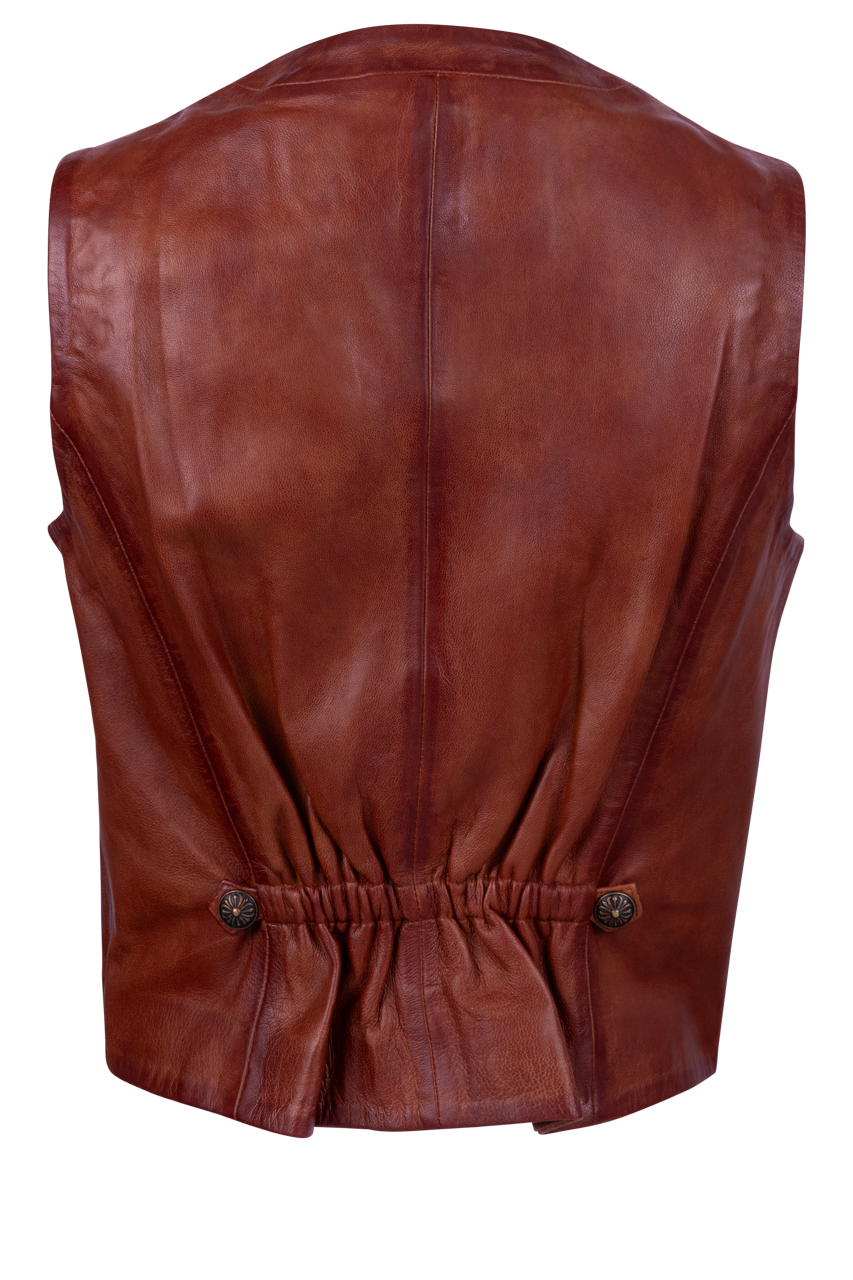 Pinto Ranch Classic Brown Leather Vest
