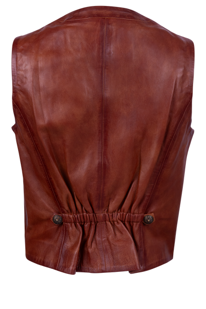 Pinto Ranch Classic Brown Leather Vest