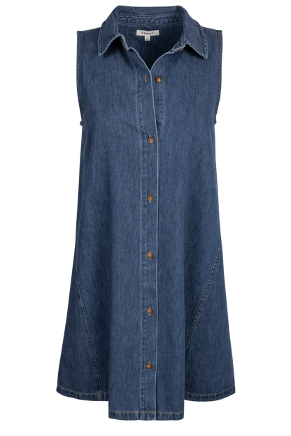ladies sleeveless denim dress New Day Denim Sleeveless Mini Dress – Pinto Ranch