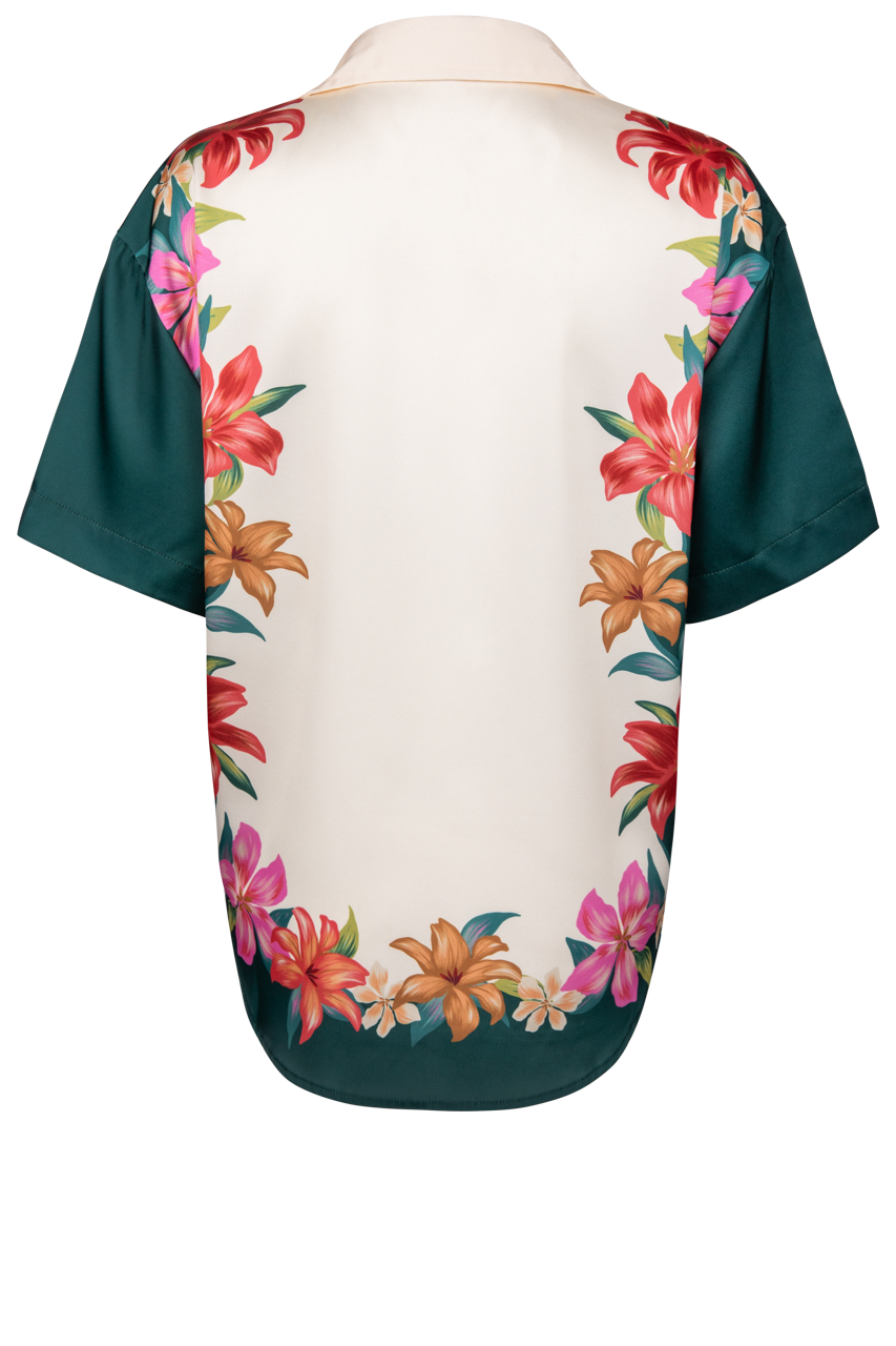 Lani Hibiscus Satin Shirt