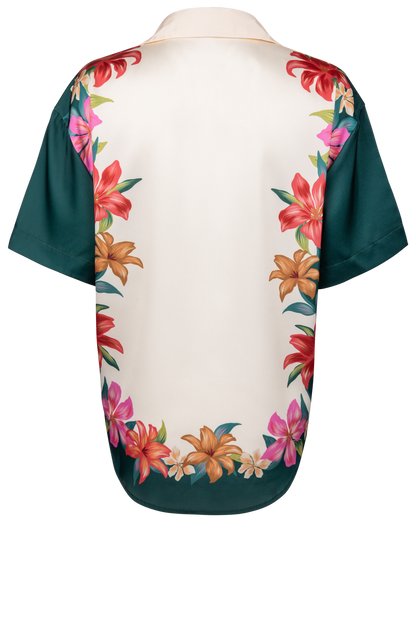 Lani Hibiscus Satin Shirt