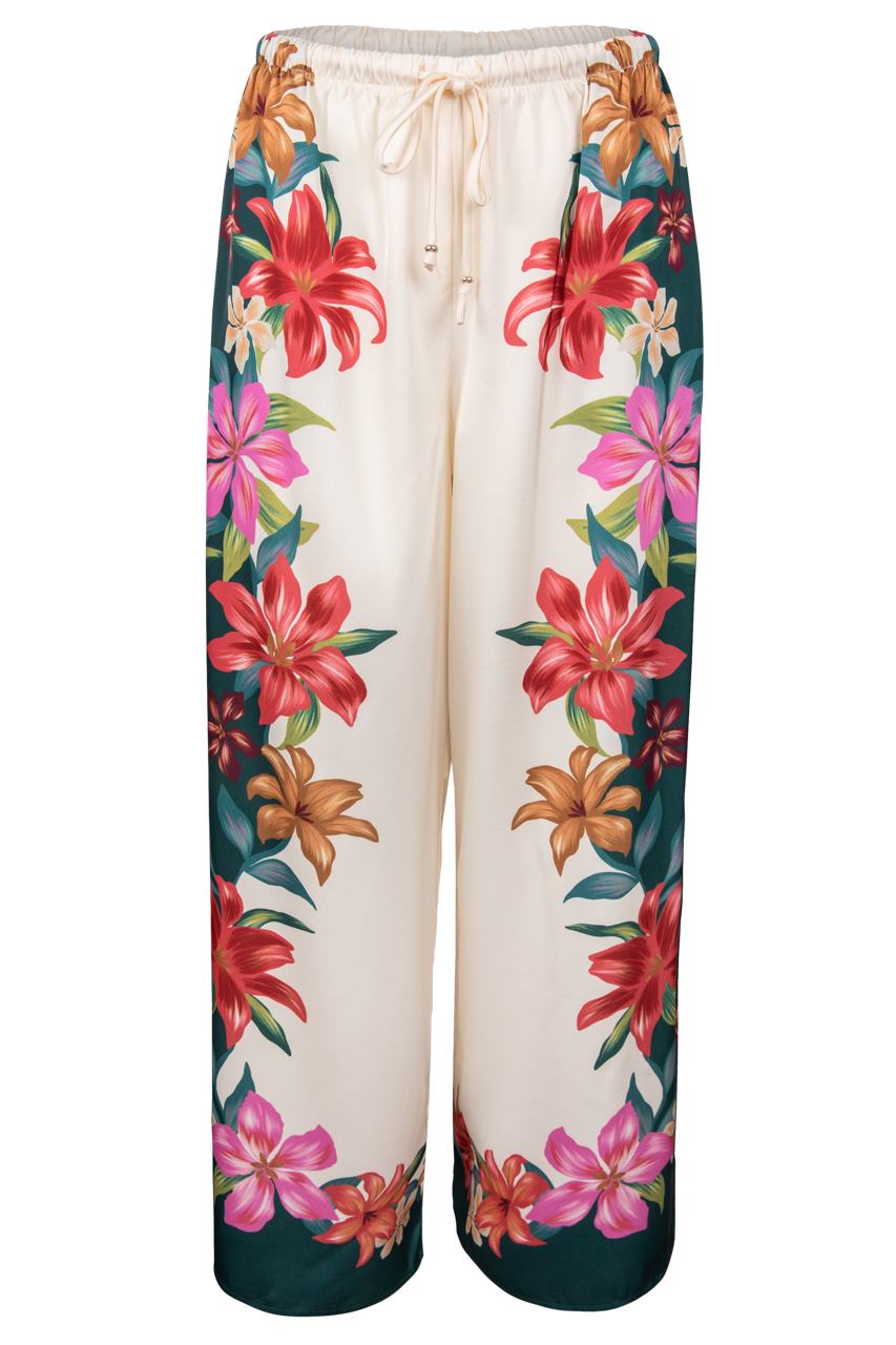 Lani Hibiscus Satin Pants