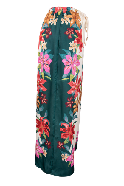 Lani Hibiscus Satin Pants